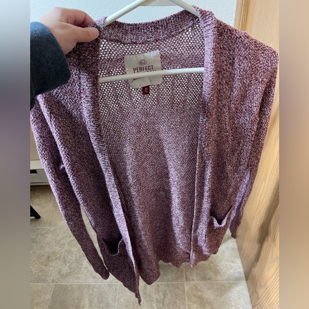 Purple cardigan